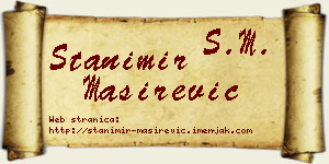Stanimir Maširević vizit kartica